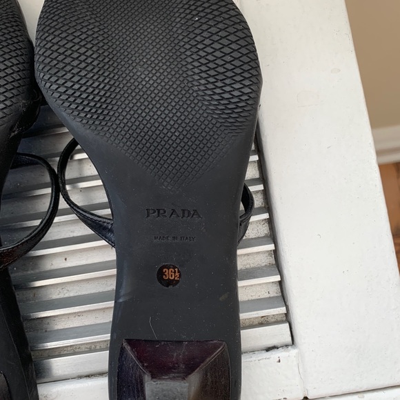 Prada black low heel strappy sandal, 6.5 (36.5) - Picture 3 of 4